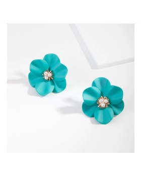 Coated Metal Rubber Medium Flower Earring